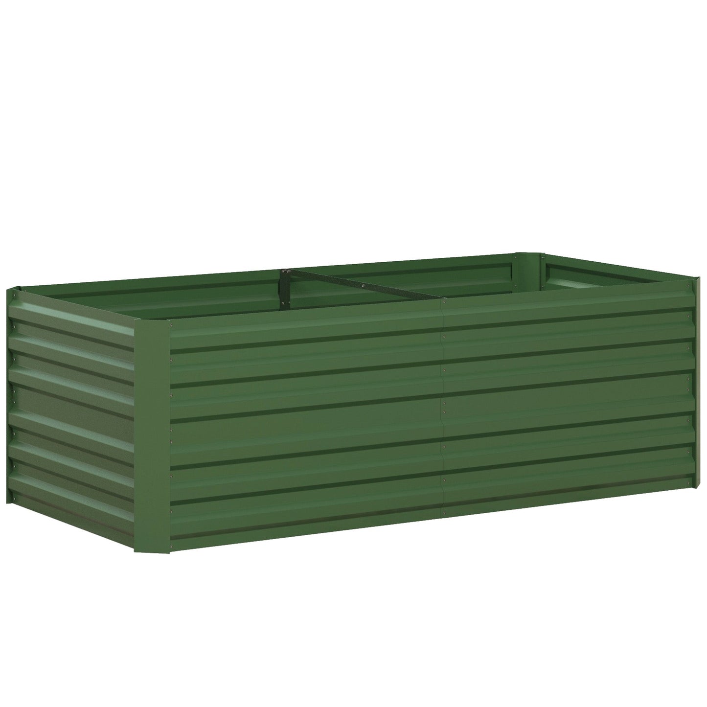 Raised Beds for Garden, Galvanised Steel Outdoor Planters with Multi-reinforced Rods for Vegetables, Plants, Flowers and Herbs, 180 x 90 x 59 cm, Green
