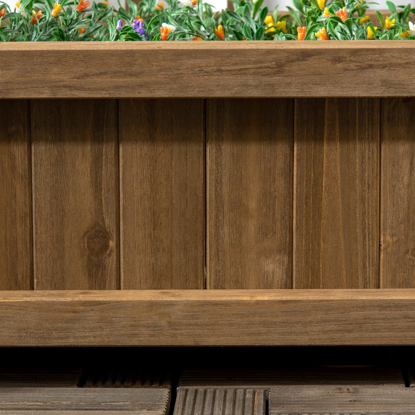 Garden Planters with Trellis for Climbing Vines, 64 x 28 x 75 cm, Brown