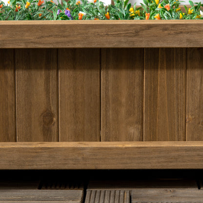 Garden Planters with Trellis for Climbing Vines, 64 x 28 x 75 cm, Brown