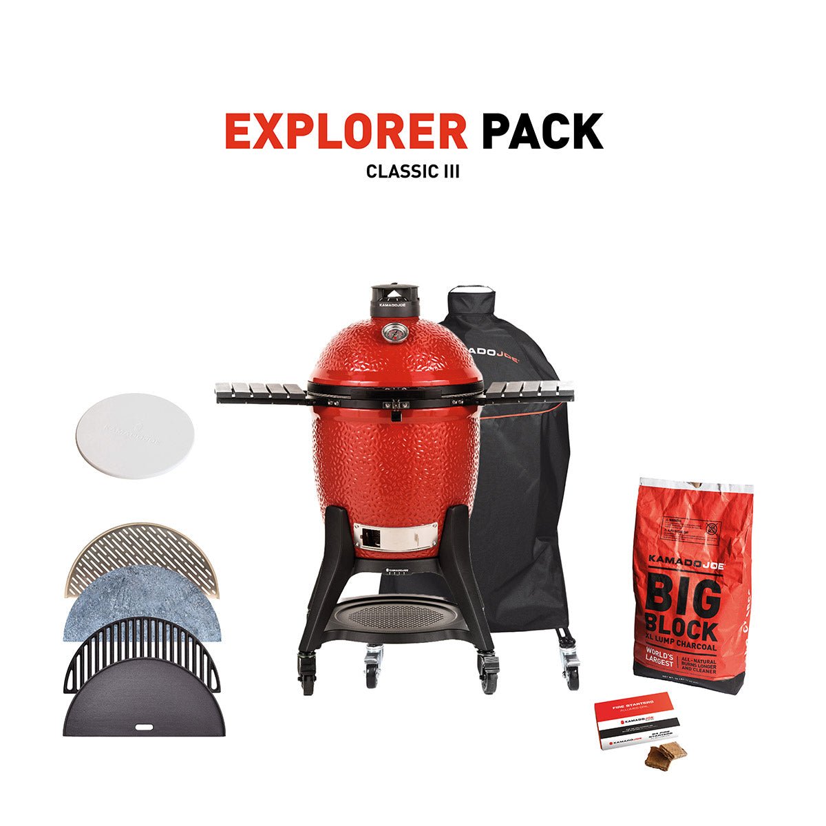 Kamado Joe Classic III Charcoal Grill With Explorer Pack Kamado Joe Classic III Charcoal Grill With Explorer Pack